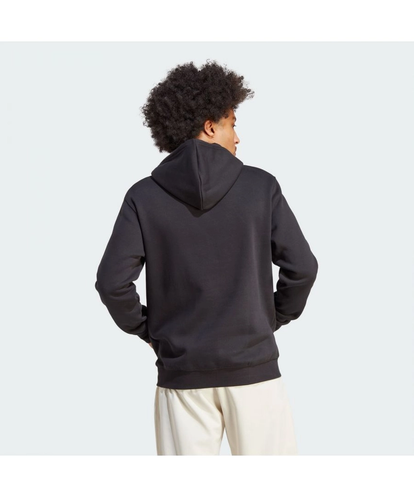 Adidas Originals Mens Trefoil Essentials Hoodie - Black Cotton - Size Small